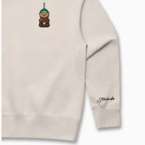 STARBUCKS Bearista Crewneck Sweatshirt Bone Organic Cotton Poly Blend Women’s L